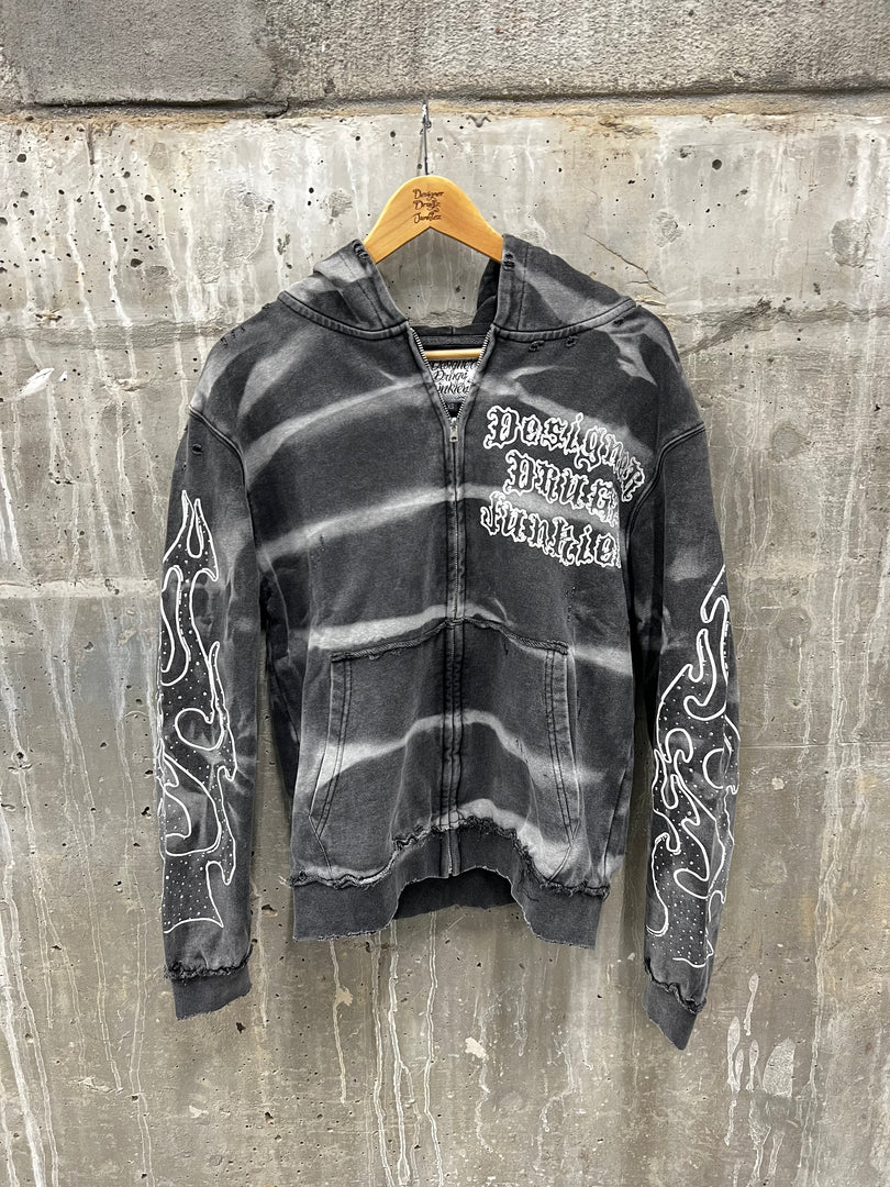 “Charcoal” Garment-Dyed Zip Up Jacket