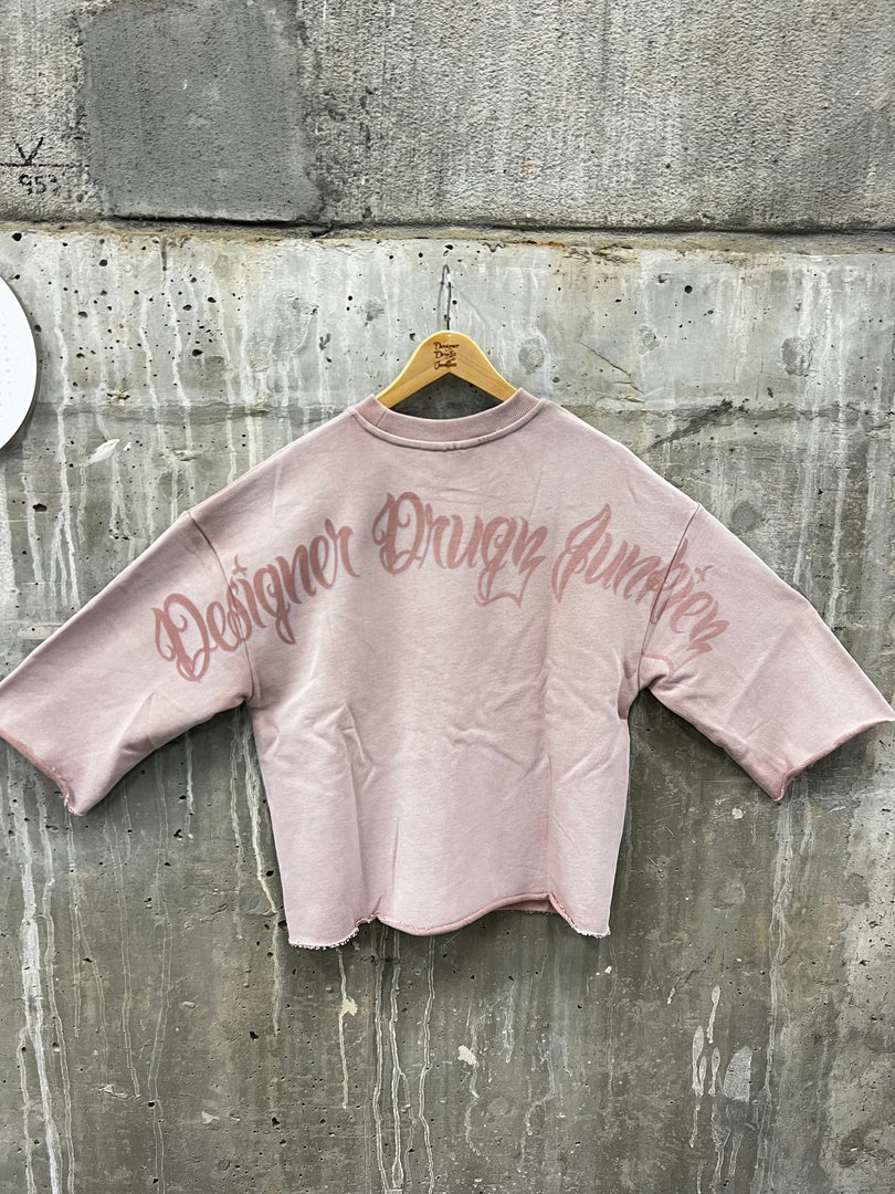 Washed Salmon “Life Of Purity” Cropped Sweatshirt