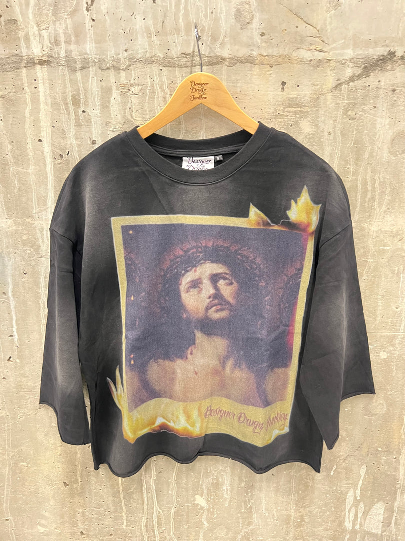 Cropped Baptism By Fire “Black Washed” Shirt