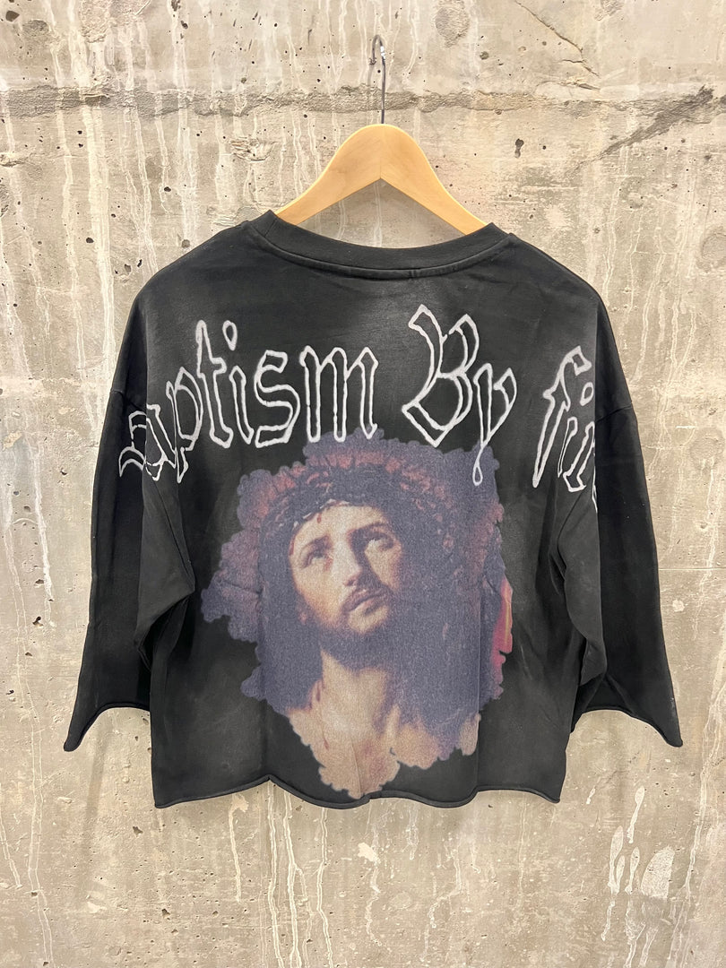 Cropped Baptism By Fire “Black Washed” Shirt